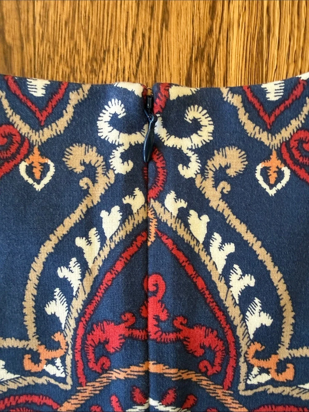 J. McLaughlin Devon Sheath Dress Navy Red Baroque Floral Print Sleeveless Size M